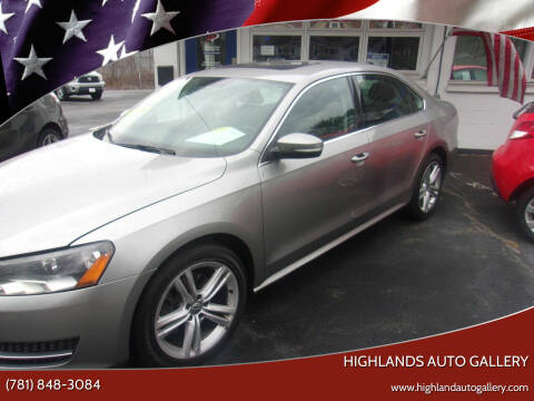 2014 Volkswagen Passat for sale at Highlands Auto Gallery in Braintree MA