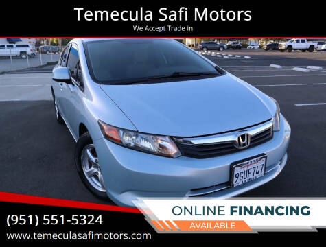 2012 Honda Civic for sale at Temecula Safi Motors in Temecula CA