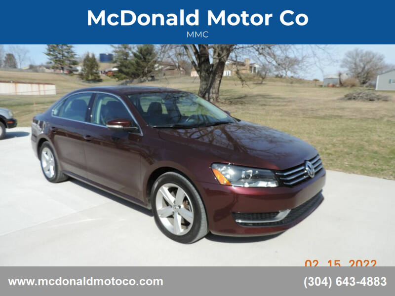 2012 Volkswagen Passat for sale at McDonald Motor Co in Harrisville WV