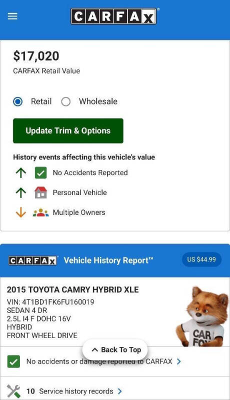 2015 Toyota Camry Hybrid XLE