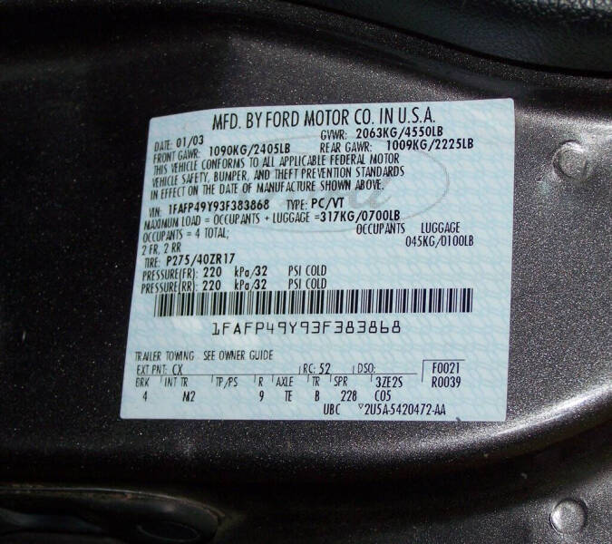 2003 Ford Mustang SVT Cobra