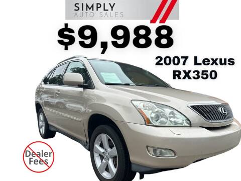 2007 Lexus RX 350 for sale at Simply Auto Sales in Palm Beach Gardens FL