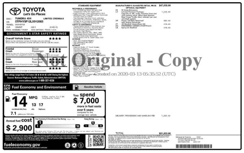 2020 Toyota Tundra Limited