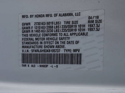 2019 Honda Odyssey Elite