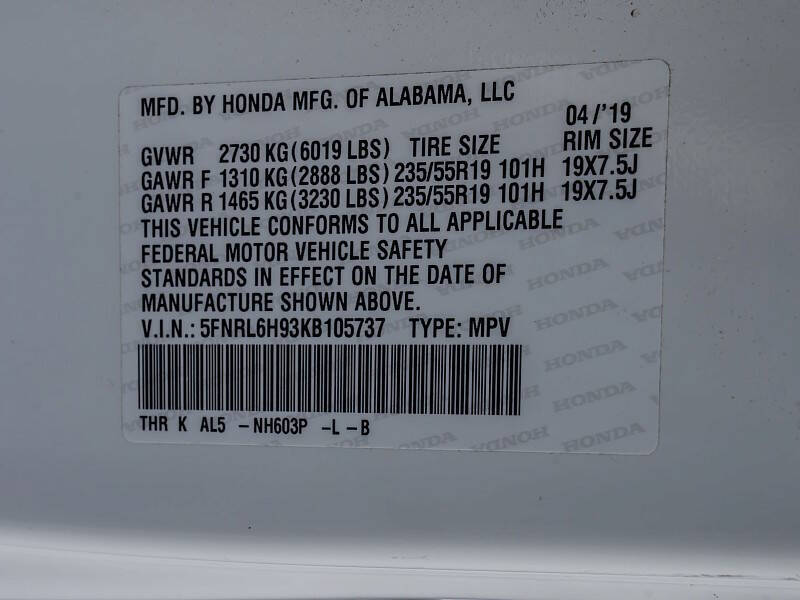 2019 Honda Odyssey Elite