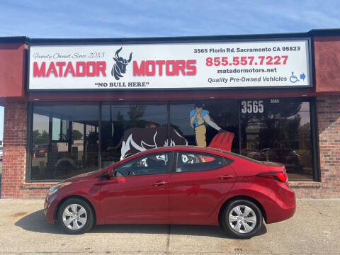 2016 Hyundai Elantra for sale at Matador Motors in Sacramento CA