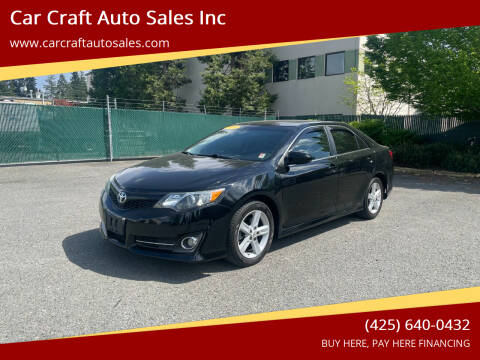 2013 Toyota Camry for sale at Car Craft Auto Sales Inc in Lynnwood WA