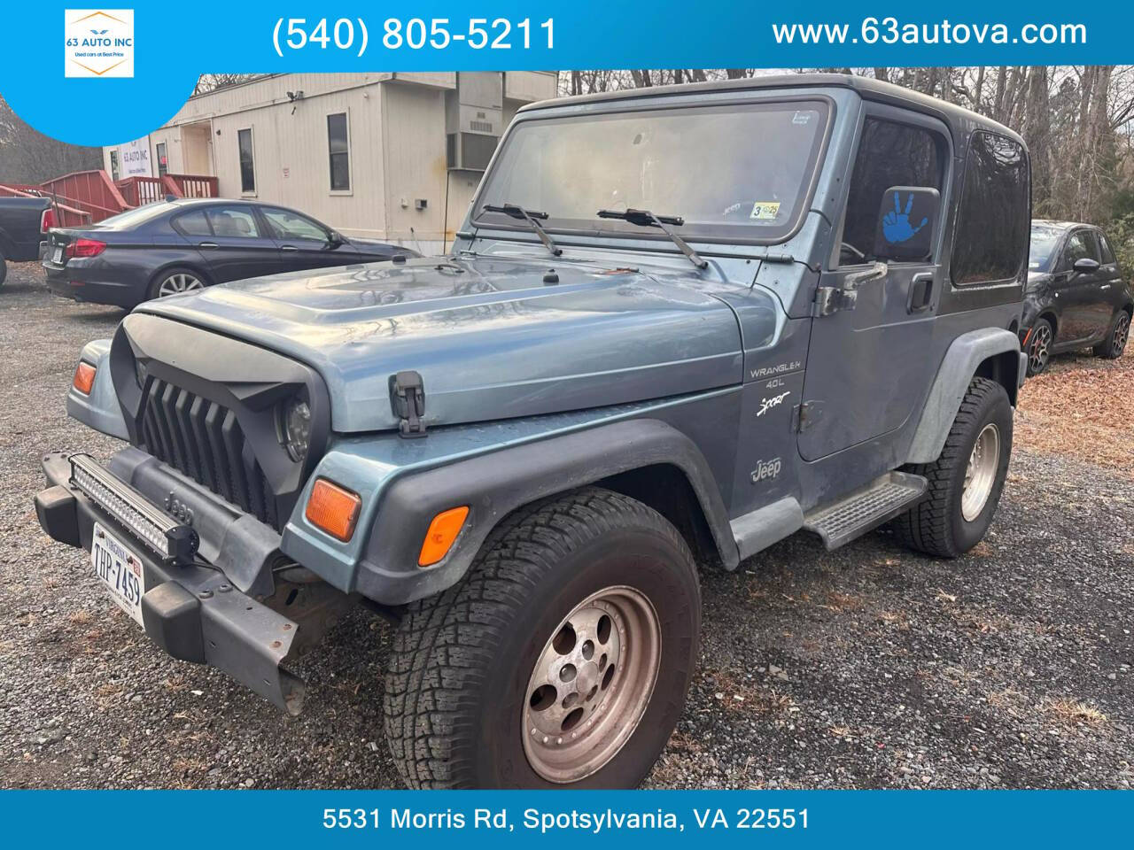 1998 Jeep Wrangler for sale at 63 Auto Inc in Spotsylvania, VA