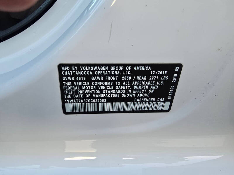 2016 Volkswagen Passat 1.8T S