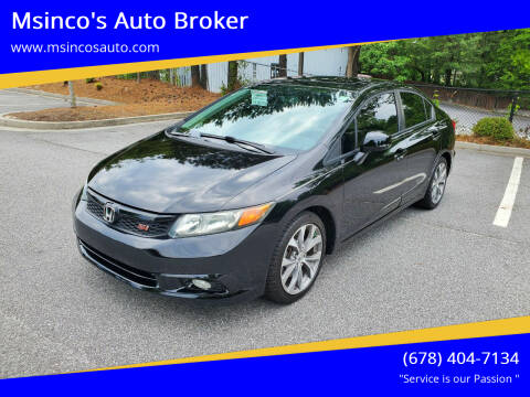2012 Honda Civic for sale at Msinco's Auto Broker in Snellville GA