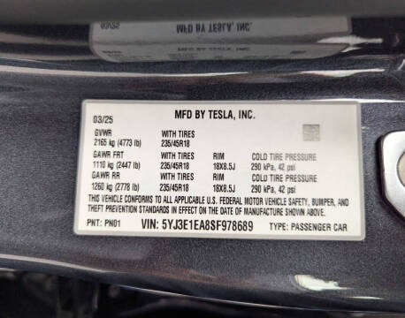 2025 Tesla Model 3 Long Range