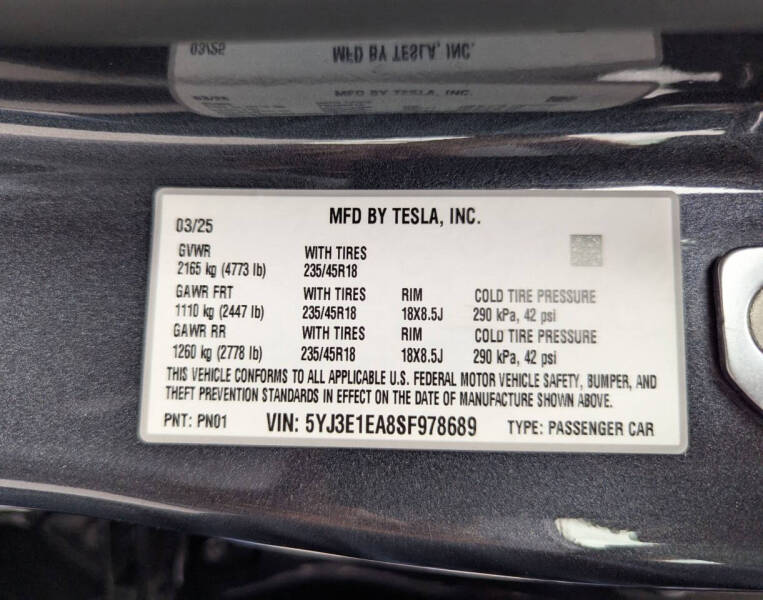 2025 Tesla Model 3 Long Range