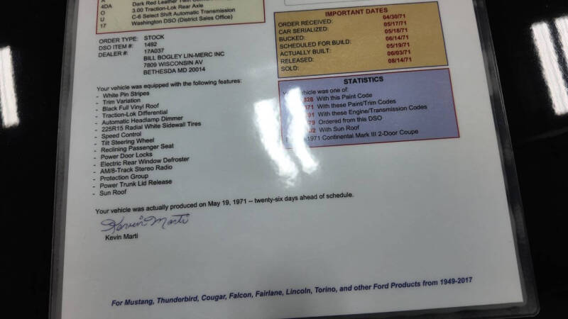 1971 Lincoln Continental Mark III