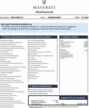 2022 Maserati Quattroporte Modena Q4