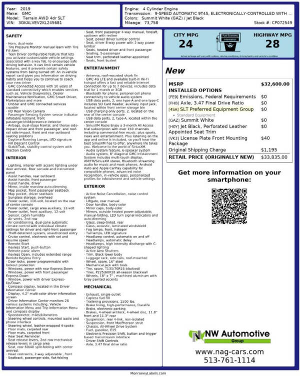 2019 GMC Terrain SLT