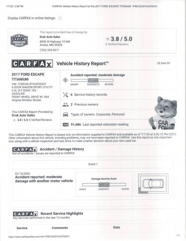 2017 Ford Escape Titanium