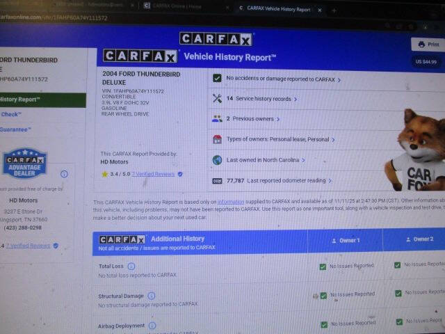 2004 Ford Thunderbird Deluxe