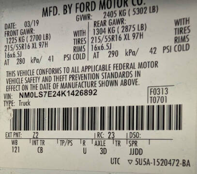 2019 Ford Transit Connect XL