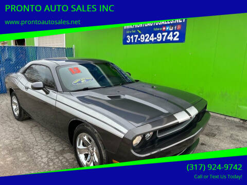 2013 Dodge Challenger for sale at PRONTO AUTO SALES INC in Indianapolis IN