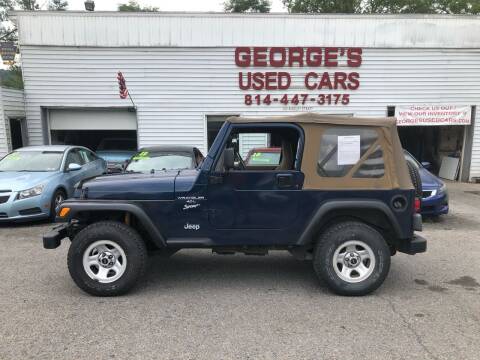 2000 Jeep Wrangler for sale at George's Used Cars Inc in Orbisonia PA