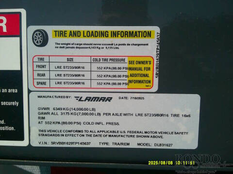2026 Lamar Dump DL831627