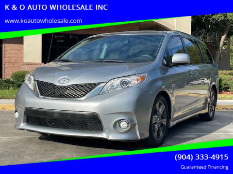 2012 Toyota Sienna for sale at K & O AUTO WHOLESALE INC in Jacksonville FL