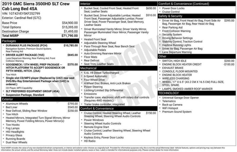 2019 GMC Sierra 3500HD