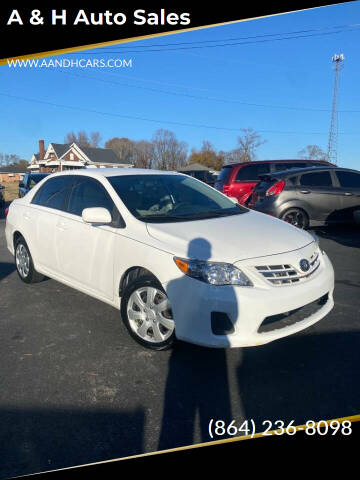 2013 Toyota Corolla for sale at A & H Auto Sales in Greenville SC