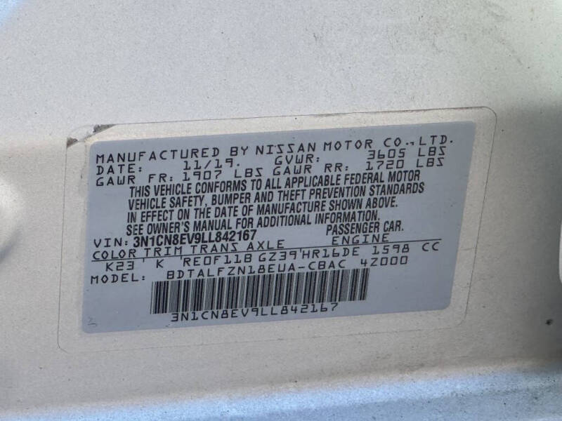 2020 Nissan Versa SV