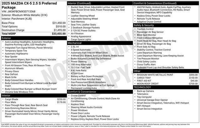 2025 Mazda CX-5 2.5 S Preferred