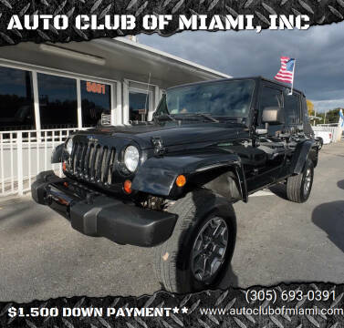 2012 Jeep Wrangler Unlimited for sale at AUTO CLUB OF MIAMI, INC in Miami FL