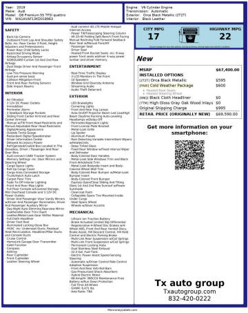 2019 Audi Q8 quattro Premium 55 TFSI