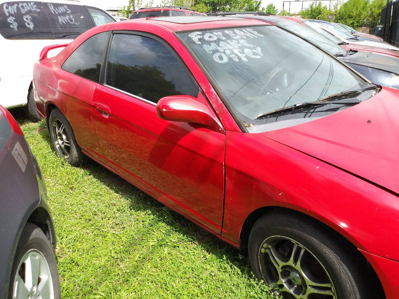 Red 2001 Honda Civic EX EX 2dr Coupe 2