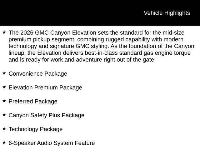 2026 GMC Canyon Elevation