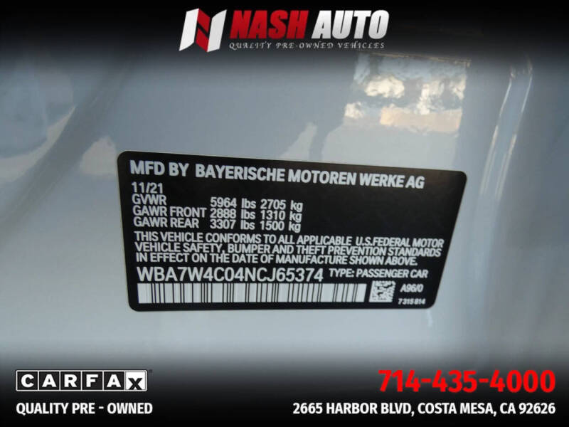 2022 BMW 7 Series 745e xDrive