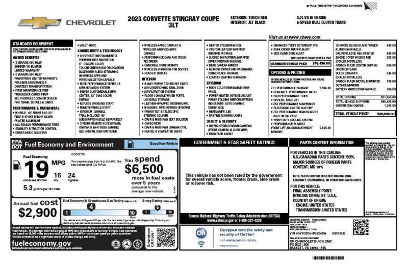 2023 Chevrolet Corvette Stingray