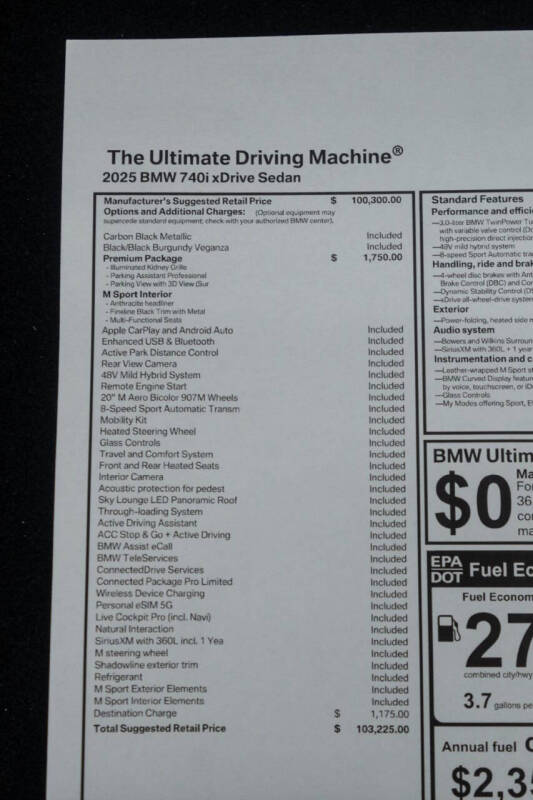 2025 BMW 7 Series 740i xDrive