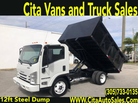 2016 ISUZU NPR 12 FT LANSCAPE DUMP TRUCK