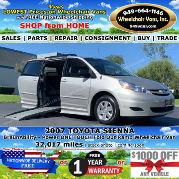 2007 Toyota Sienna for sale at Wheelchair Vans Inc in Laguna Hills CA
