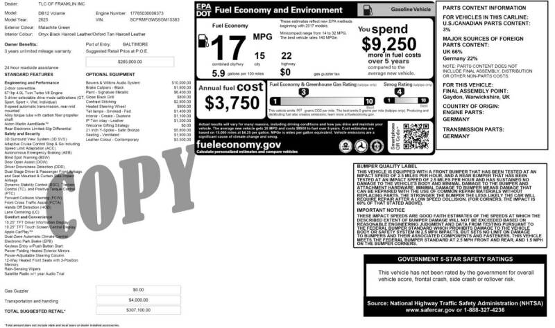 2025 Aston Martin DB12 Volante