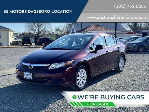 2012 Honda Civic for sale at ES Motors-DAGSBORO location in Dagsboro DE