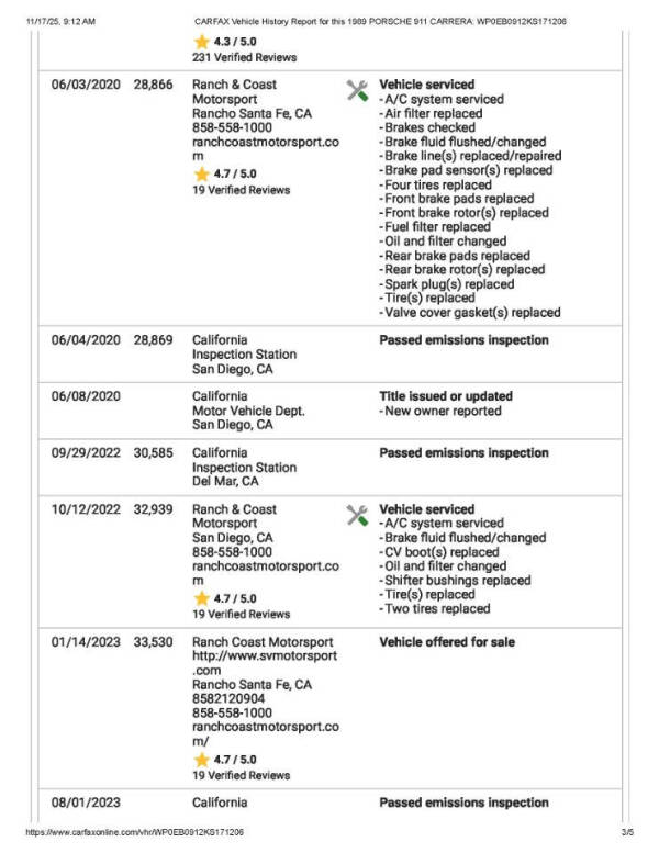 1989 Porsche 911 Carrera