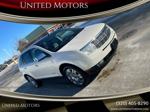 2008 Lincoln MKX for sale at United Motors in Saint Cloud MN