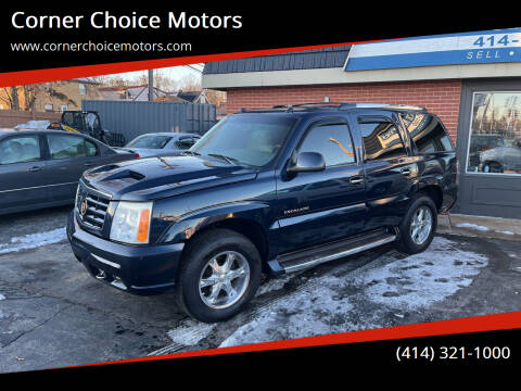 2004 Cadillac Escalade for sale at Corner Choice Motors in West Allis WI