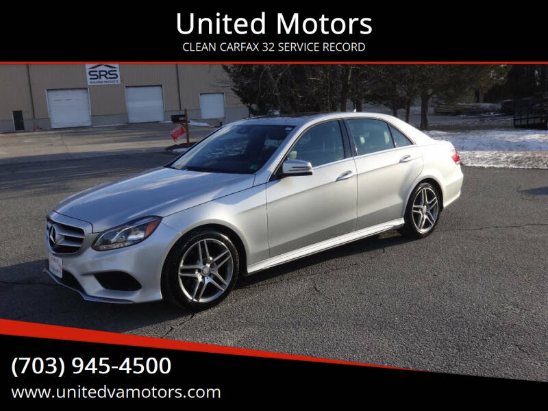 2014 Mercedes-Benz E-Class for sale at United Motors in Fredericksburg VA