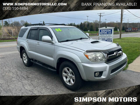 2008 Toyota 4Runner for sale at SIMPSON MOTORS in Youngstown OH