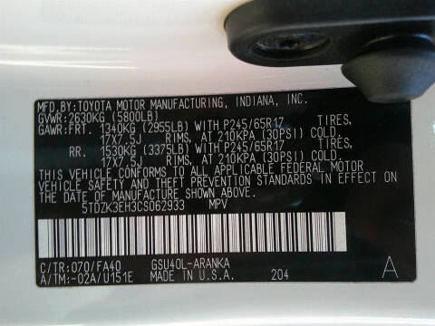 2012 Toyota Highlander SE