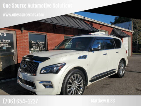 2015 Infiniti QX80 for sale at One Source Automotive Solutions in Braselton GA