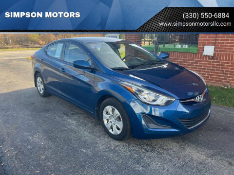 2016 Hyundai Elantra for sale at SIMPSON MOTORS in Youngstown OH