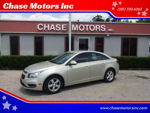 2015 Chevrolet Cruze for sale at Chase Motors Inc in Stafford TX